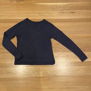 Loft blue marked/white speck long sleeve shirt, size xs